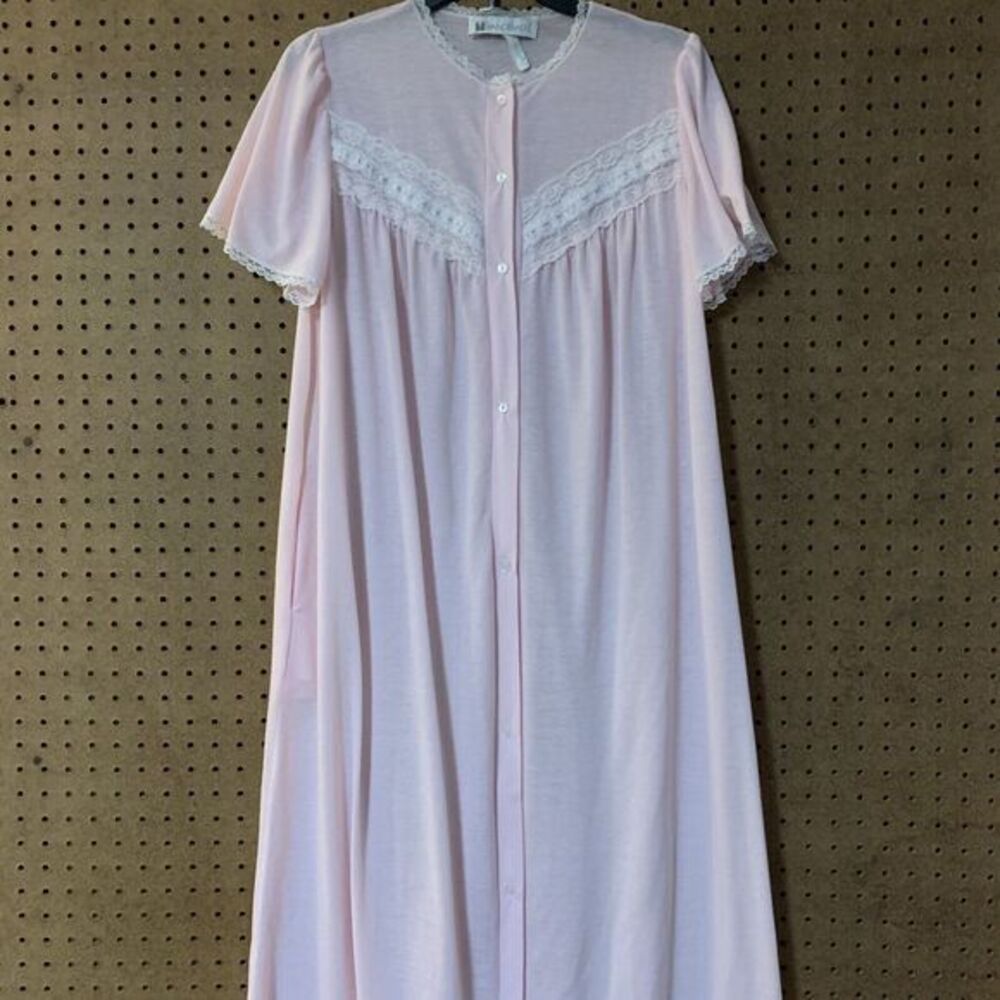 Vintage 90s Vandemere‎ Pink House Dress Robe Pjs Pajamas Nightie Small 90s Sweet